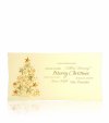 Karácsonyi üdvözlőlap - 200x100 m - egylapos - krémszínű gyöngyházfényű karton - arany és réz fóliadíszítéssel - domborítással
