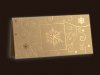 Karácsonyi üdvözlőlap - 210x100 mm - felfelé nyitható - arany gyöngyházfényű karton - arany fóliadíszítéssel - domborítással