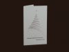 Karácsonyi üdvözlőlap - 135x135 mm  - oldalra nyitható - ezüst gyöngyházfényű karton - ezüst és halványkék fóliadíszítéssel