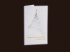 Karácsonyi üdvözlőlap - 135x135 mm  - oldalra nyitható - fehér gyöngyházfényű karton - arany és ezüst fóliadíszítéssel