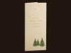 Karácsonyi üdvözlőlap - 100x210 mm  - oldalra nyitható - krém gyöngyházfényű karton - matt zöld és fényes arany fóliadíszítéssel