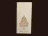 Karácsonyi üdvözlőlap - 100x210 mm- oldalra nyitható - krém gyöngyházfényű karton - matt krém és fényes arany fóliadíszítéssel
