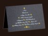 Karácsonyi üdvözlőlap - 150x100 mm - felfelé nyitható - grafitszürke gyöngyházfényű karton - ezüst és arany fóliadíszítéssel