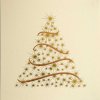 Karácsonyi üdvözlőlap - 135x135 mm - oldalra hajtható - krémszínű gyöngyházfényű karton - arany és réz fóliadíszítéssel, domborítással