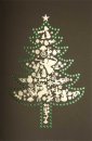 Karácsonyi üdvözlőlap - 100x150 mm - oldalra hajtható - fekete matt karton - zöld és arany fóliadíszítéssel - betétlapos