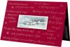 Karácsonyi képeslap - 150x100 mm - felfelé nyitható - színtelen fólianyomású borító, melyre ezüstözött kártya ragasztható - betétlapos