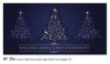 Karácsonyi képeslap - LA/4 - ezüstözött díszítés - belül magyar-angol-német-francia köszöntő