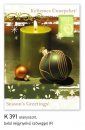Karácsonyi képeslap - LC/6 - aranyozott díszítés - belül magyar-angol-német-francia köszöntő