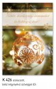 Karácsonyi képeslap - LC/6 - aranyozott díszítés - belül magyar-angol-német-francia üdvözlőszöveg