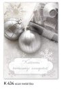 Karácsonyi képeslap - LC/6 - ezüstözött díszítés - belül üres