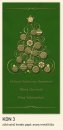  Karácsonyi üdvözlőlap - LA/4 - zöld gyöngyházfényű papír - aranyozással, domborítással