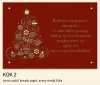 Karácsonyi üdvözlőlap - LC/6 - piros gyöngyházfényű papír - aranyozással, domborítással