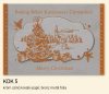 Karácsonyi üdvözlőlap - LC/6 - krómszínű gyöngyházfényű papír - bronz fólanyomással, domborítással