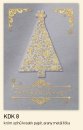 Karácsonyi üdvözlőlap - LC/6 - krómszínű gyöngyházfényű papír - aranyozással, domborítással