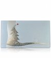   Karácsonyi üdvözlőlap - 180x100 mm - felfelé hajtható - ezüst gyöngyházfényű karton - ezüst, fehér és piros fólianyomtatással, domborított karácsonyi mintával - CSAK A KÉSZLET EREJÉIG