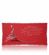      Karácsonyi üdvözlőlap - 195x100 mm - egylapos - piros matt karton - ezüst és piros fólianyomással, domborítással
