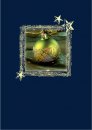  Karácsonyi üdvözlőlap - LC/6 ablakos - sötétkék kreatív karton - aranyozással