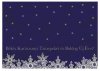  Karácsonyi üdvözlőlap - 155x110 mm - felfelé nyitható - kék gyöngyházfényű karton - fényes ezüst díszítéssel, domborítással 