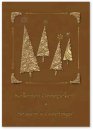  Karácsonyi üdvözlőlap - 110x155 mm - oldalra nyitható - bronz gyöngyházfényű karton - fényes arany díszítéssel, domborítással 