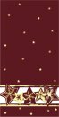  Karácsonyi üdvözlőlap - 105x210 mm - oldalra vagy felfelé nyitható - bordó kreatív karton - csillagos kivágással, fényes aranyfólia díszítéssel - betétlapos