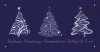   Karácsonyi üdvözlőlap - 210x105 mm -  felfelé nyitható - indigókék gyöngyházfényű karton - fényes ezüstfólia díszítéssel, domborítással