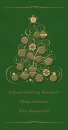    Karácsonyi üdvözlőlap - 105x210 mm -  oldalra nyitható - zöld  gyöngyházfényű karton - fényes aranyfólia díszítéssel, domborítással
