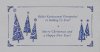    Karácsonyi üdvözlőlap - 210x105 mm -  felfelé nyitható - ezüst gyöngyházfényű karton - fényes kékfólia díszítéssel, domborítással