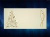    Karácsonyi üdvözlőlap - 200x100 mm - egylapos - világossárga karton - fényes piros és arany díszítéssel