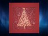    Karácsonyi üdvözlőlap - 135x135 mm - oldalra nyitható - borító: piros matt karton, fényes arany és ezüst, matt piros díszítéssel - betétlap: egylapos karton