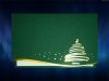    Karácsonyi üdvözlőlap - 150x100 mm - felfelé nyitható - borító: zöld bordázott karton, fényes arany díszítéssel, alul formavágással - betétlap: hajtogatott krémszínű bordázott lap