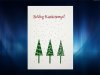      Karácsonyi üdvözlőlap - 100x150 mm - oldalra nyitható - csíkozott mintás fehér matt karton - fényes zöld és piros díszítéssel