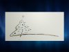    Karácsonyi üdvözlőlap - 200x100 mm - egylapos - fehér gyöngyházfényű karton - fényes ezüst és kék díszítéssel, domborítással