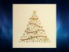    Karácsonyi üdvözlőlap - 135x135 mm - oldalra nyitható - krémszínű gyöngyházfényű karton, fényes arany és réz díszítéssel, domborítással