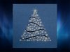     Karácsonyi üdvözlőlap - 135x135 mm - oldalra nyitható - borító: kékgyöngyházfényű karton, fényes ezüst és kék díszítéssel, domborítással - betétlap: egylapos krémszínű karton
