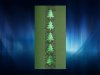     Karácsonyi üdvözlőlap - 100x200 mm - oldalra nyitható - borító: zöld matt karton, fényes zöld és matt fekete díszítéssel, domborítással - betétlap: egylapos krémszínű karton
