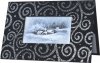 Karácsonyi képeslap - 150x100mm - felfelé nyitható - ablakos kivágású, themoporos borítóval - színes nyomású betétlappal