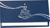 Karácsonyi képeslap - 155x95 mm - felfelé nyitható - ezüst és kék fólianyomással, dombornyomású - betétlapos