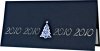Karácsonyi képeslap - 190x95 - felfelé nyitható - thermoporos, ezüstözött borító - betétlapos