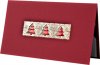 Karácsonyi képeslap - 155x95 - felfelé nyitható - aranyozott, formastancolt borítóval - piros dombornyomású betétlappal