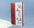  Karácsonyi képeslap - 115x170 mm - oldalra nyitható - dombornyomású mintákkal