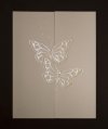      Esküvői meghívó - 120x160 mm - pillangós formastancolás leporellószerűen nyitható