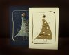  Karácsonyi képeslap - 105x150 mm - oldalra nyitható - ezüst és arany nyomás, arany dombornyomás - 2 színben: krém, kék